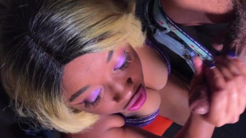 Submissive Whore Nina Rivera sucks me and my friend Dalla Stroke's Dicks at the same time